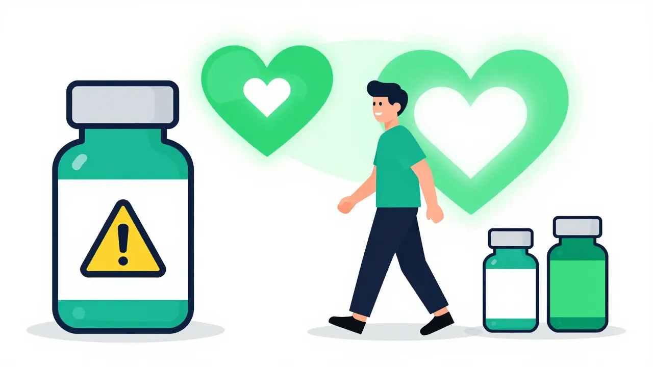 A patient transitioning from a high-dose statin to a more effective combination therapy for heart health.